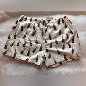 Champagne Bottle Print Women's Pajama Shorts - Women’s Size L